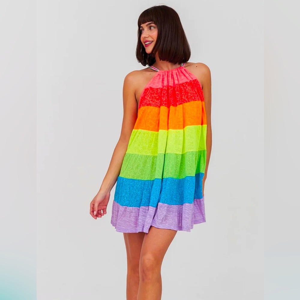 POPSICLE HALTER MINI DRESS NWT